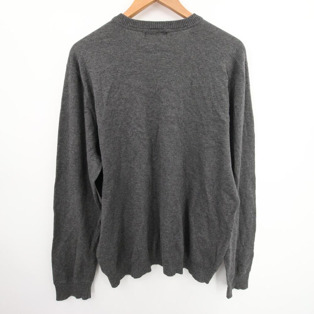 Banana Republic Mens Sweater Gray Cotton Cashmere V Neck Long Sleeve Pullover XL - Picture 9 of 9